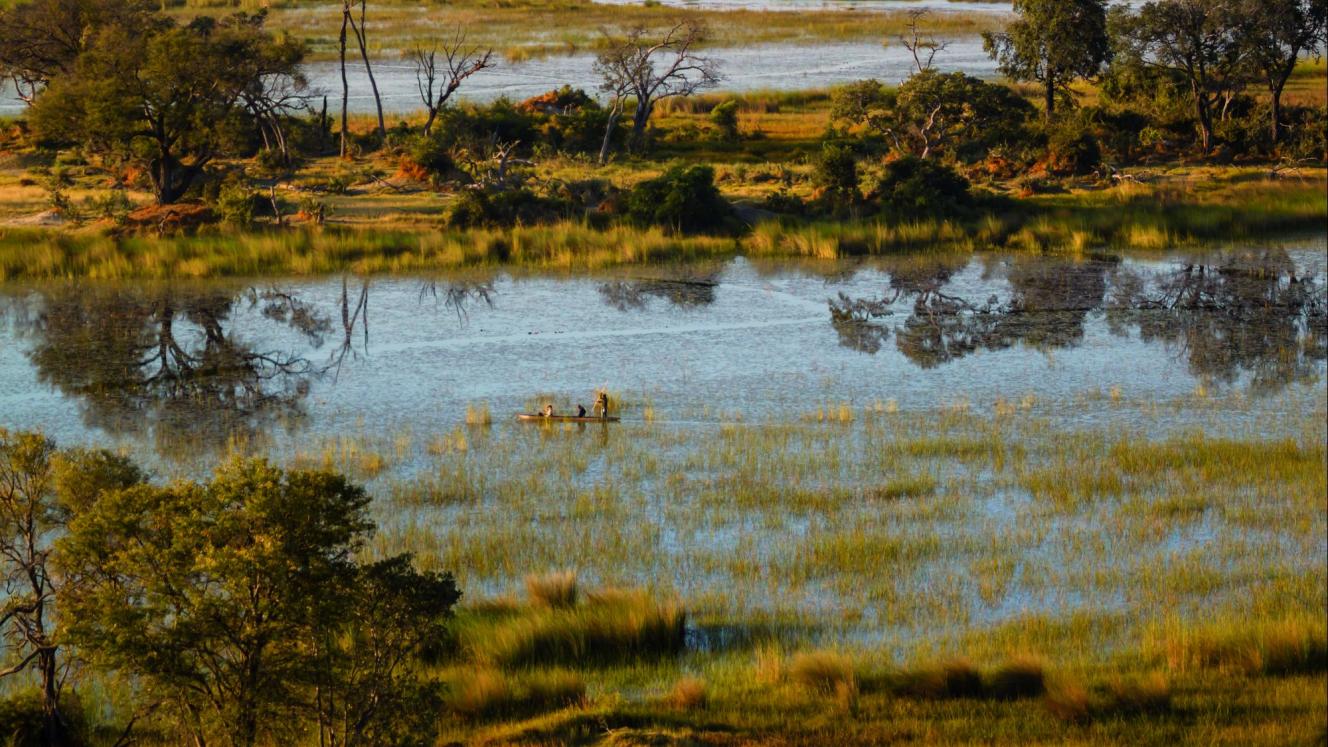 Botswana’s Belmond Eagle Island Lodge is located in Botswana’s Okavango Delta.