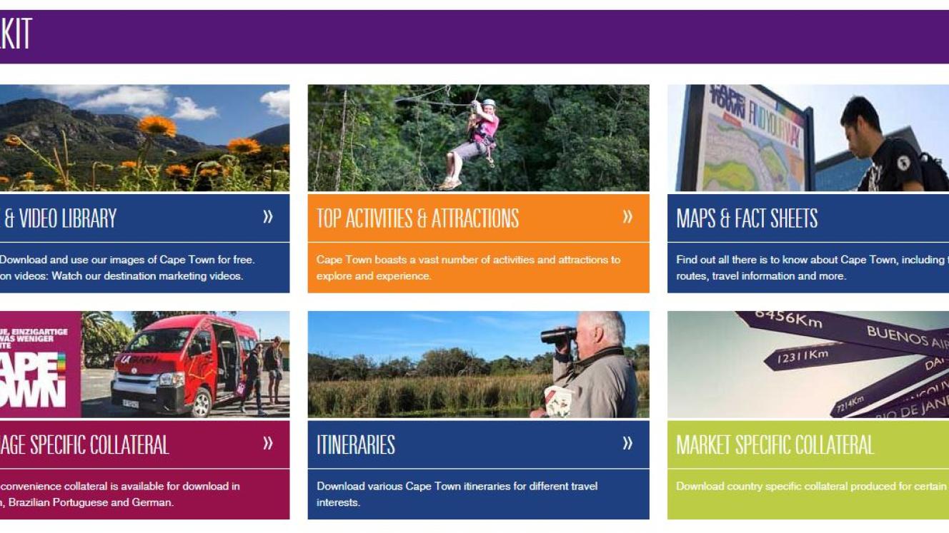The trade can download video, images and maps from Cape Town Tourism’s toolkit.
