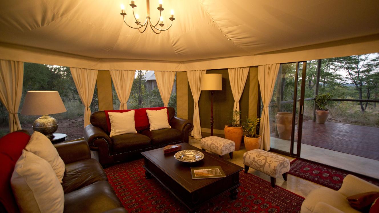Elephant Camp West can be booked on an exclusive-use basis and accommodates a maximum of eight guests.