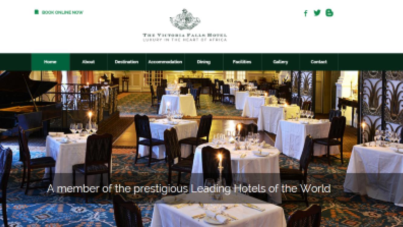 The Victoria Falls Hotel has launched a new website that features everything browsers need to know about the amenities and facilities of the hotel.