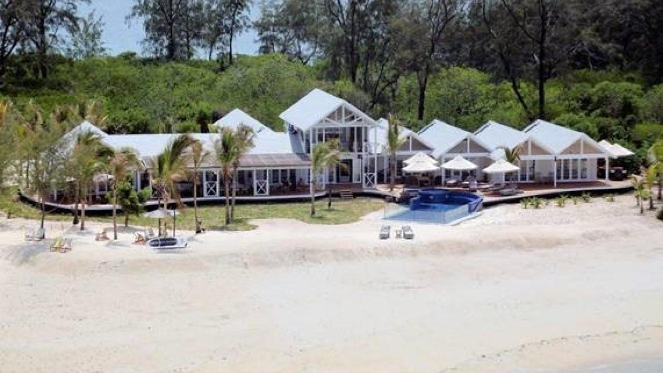 This private island property offers guests an exclusive beach getaway.