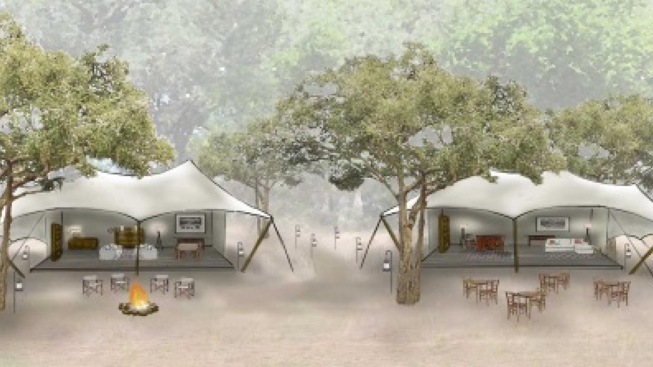 An artist’s impression of the main area of Little Ruckomechi.