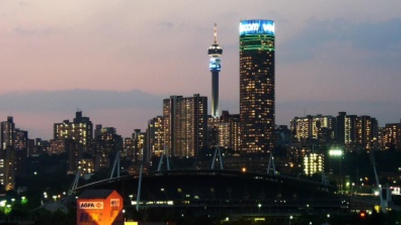 Johannesburg skyline.