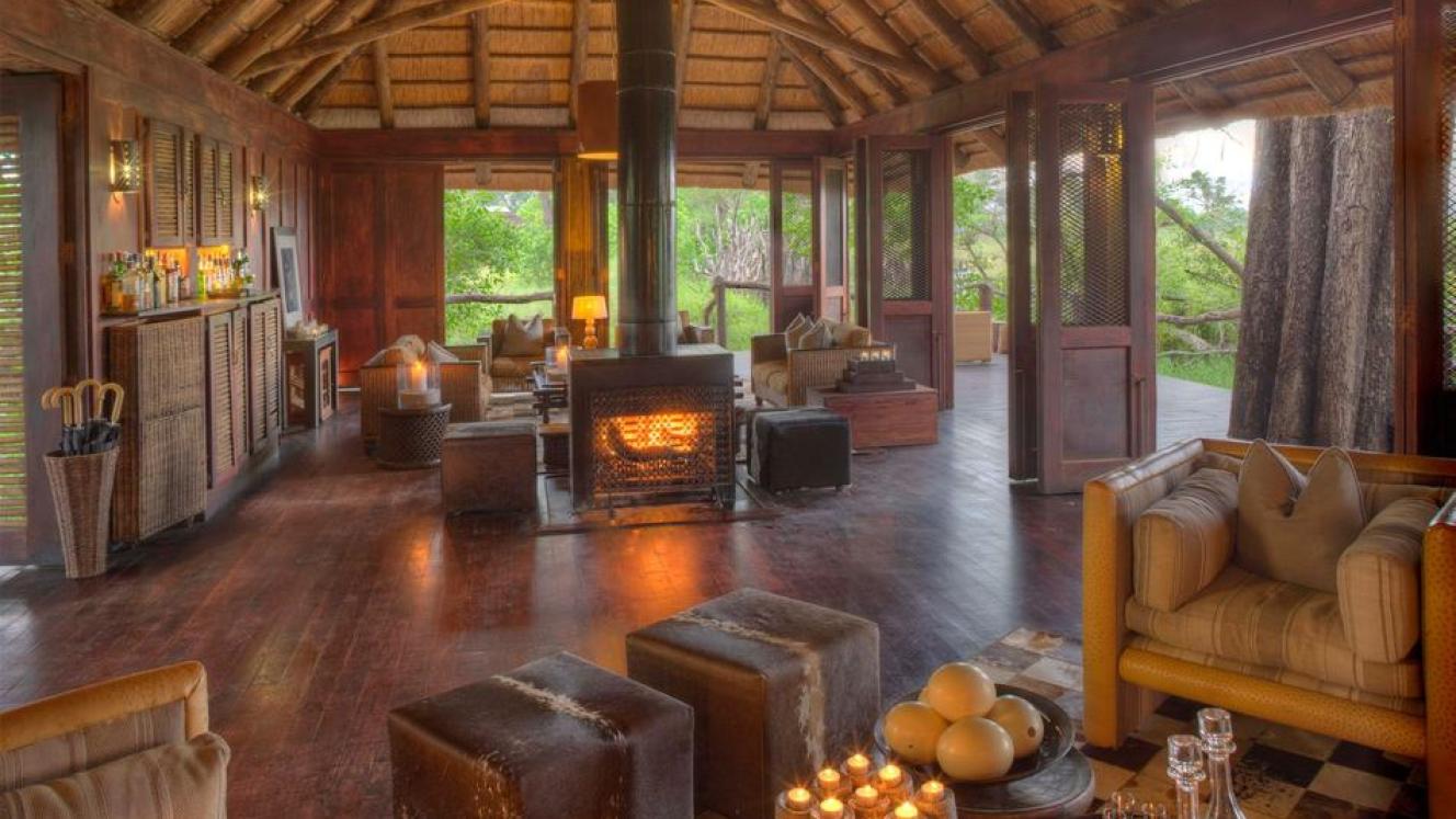 The nine tents at &Beyond Nxabega Okavango Tented Camp have been replaced with simple new structures with wide overhangs for shaded outdoor living.