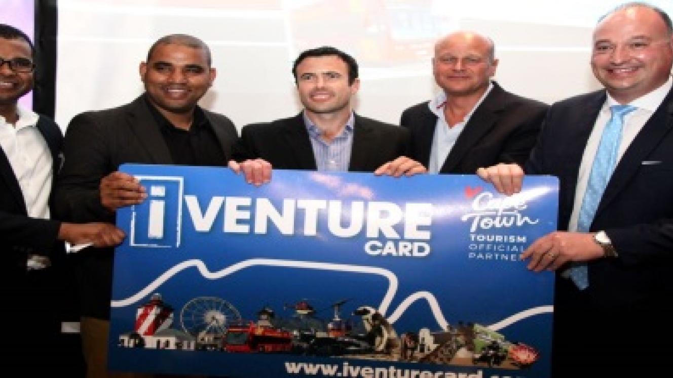 (From left): Enver Duminy (CEO of Cape Town Tourism), Councillor Eddie Andrews, David Henwood (CEO of iVenture City Pass Cape Town), Claus Tuoreck (City Sightseeing), and James Vos, (Shadow Minister of Tourism).