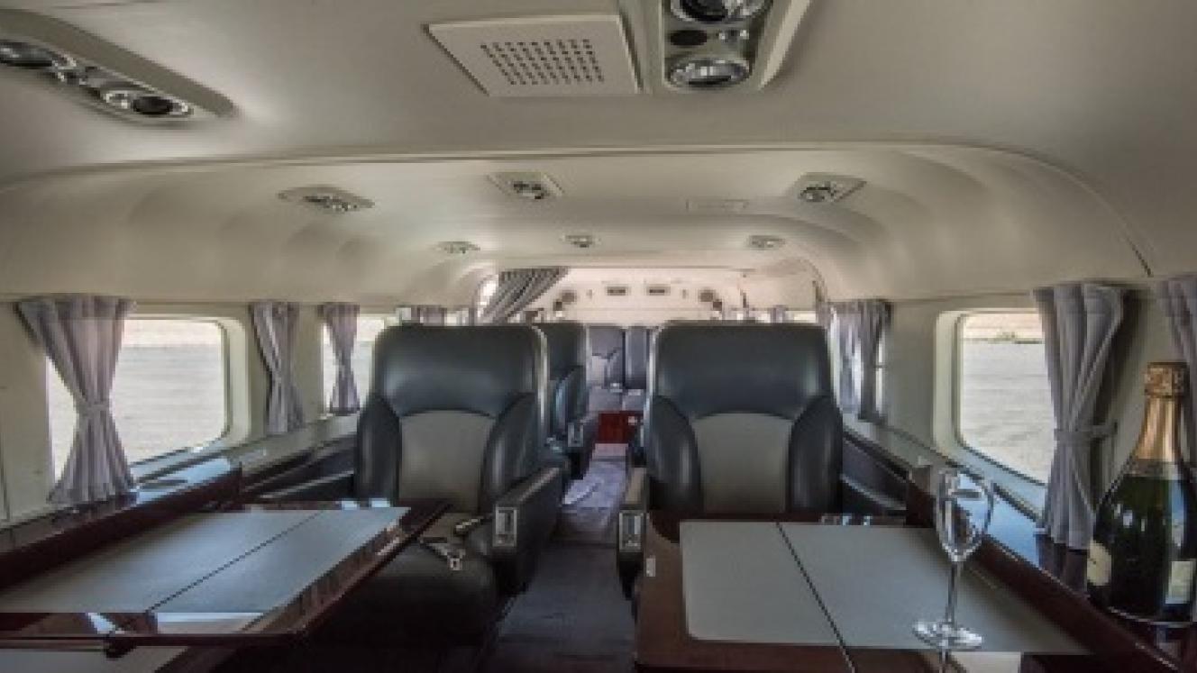 The executive Cessna Caravan will be ready for inter-camp air transfers between Maun and Great Plains Conservation camps from the middle of November. 