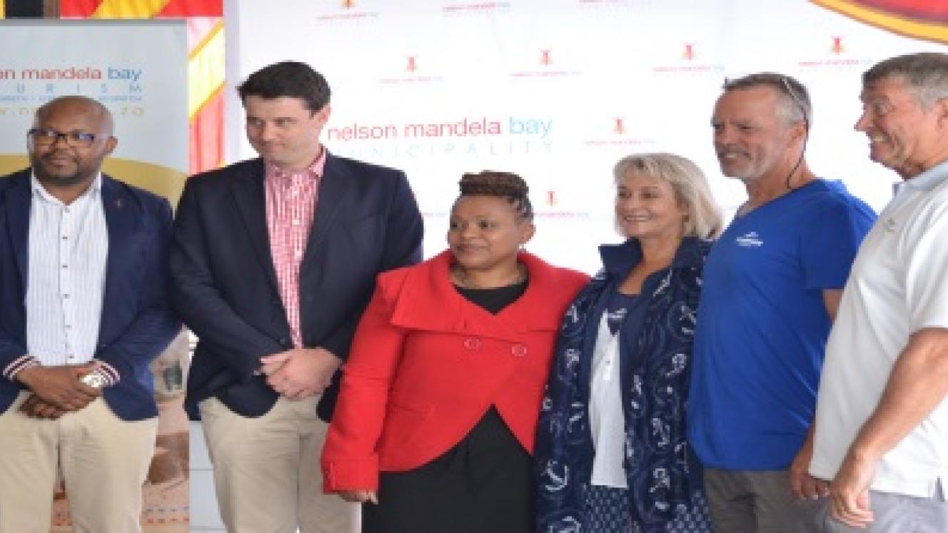 Executive Director of Economic Development Tourism and Agriculture, Anele Qaba; Councillor Andrew Whitfield; Nelson Mandela Bay Tourism CEO, Mandlakazi Skefile; owners of The Stampede, Mr and Mrs Lochhead; and owner of the Blue Pearl, Mr Maclean.
