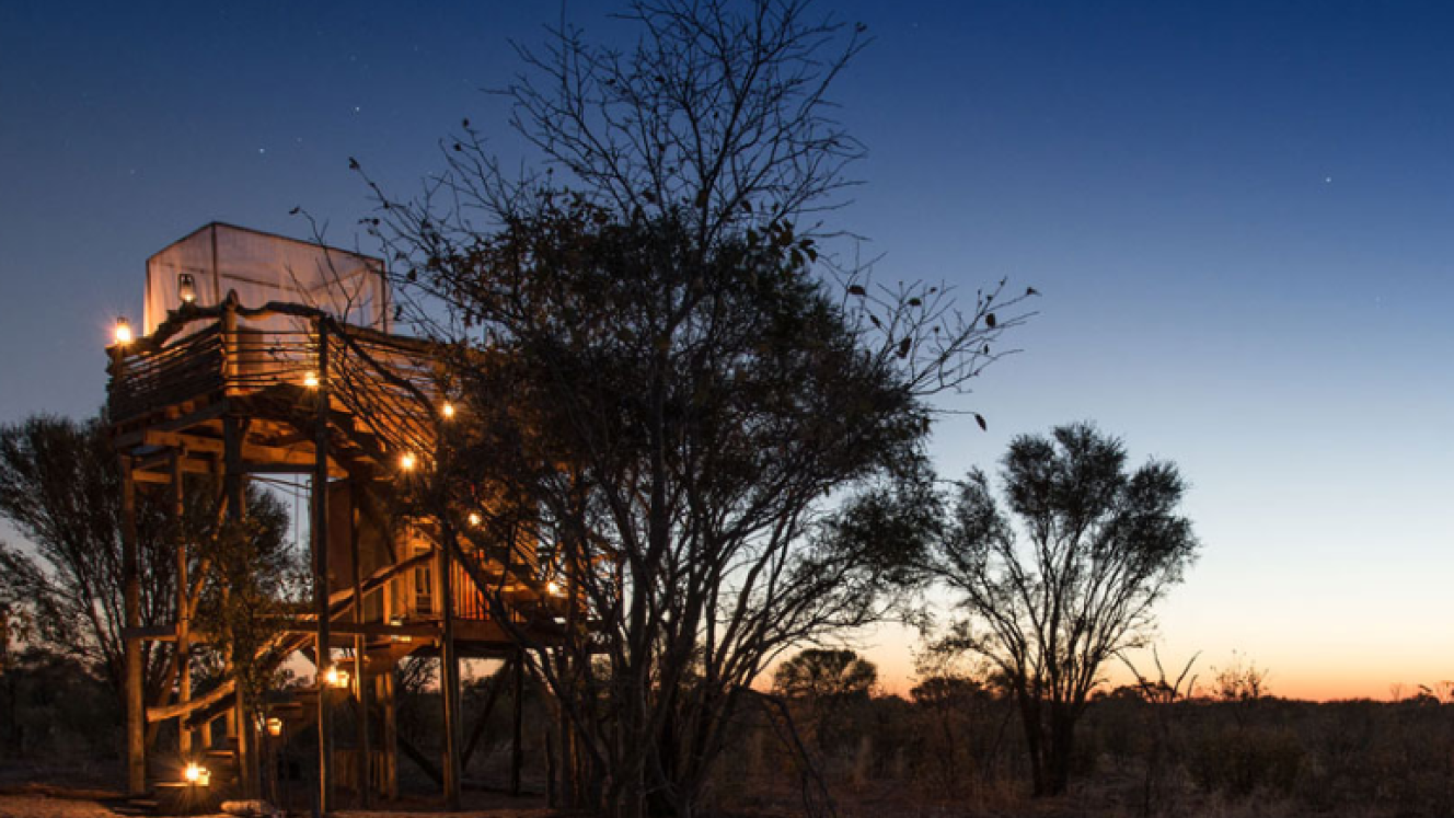 Skybeds allow guests the option of sleeping out under the stars in Khwai Private Reserve.