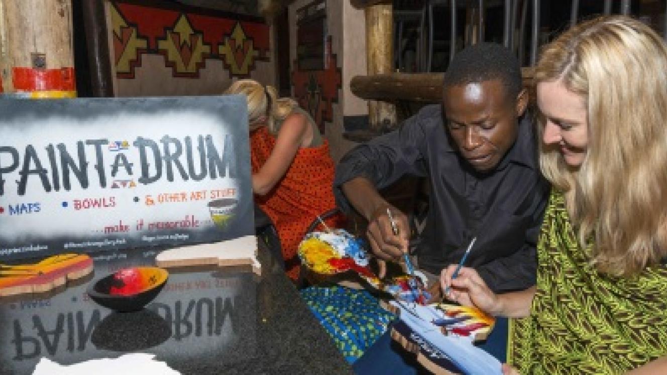 The Boma - Dinner & Drum Show allows guests to design and paint their own drum, map, bowl or other memorabilia.