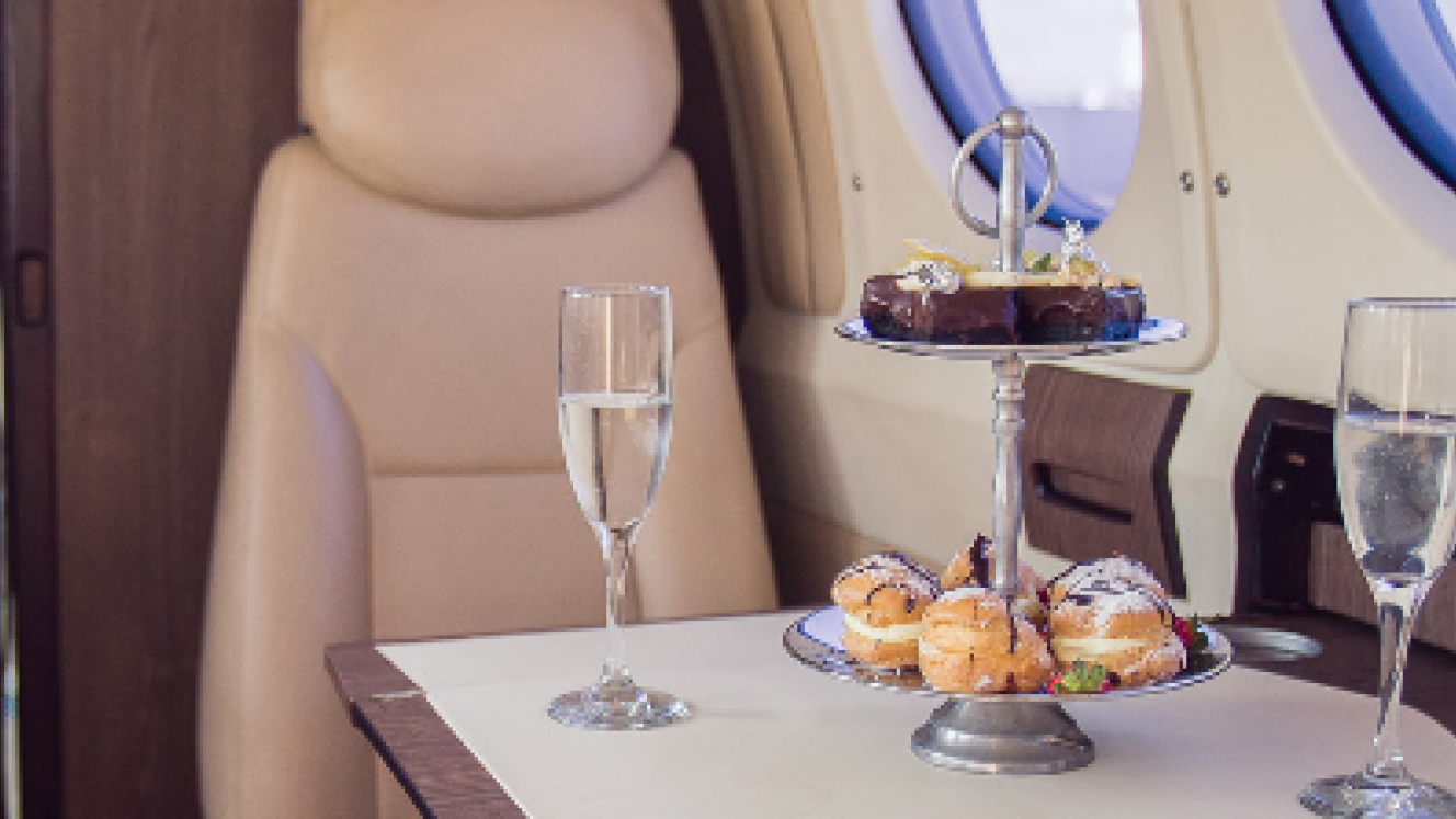 Fedair will fill the cabin with the smell of the passengers favourite flowers and lay on the best in cuisine