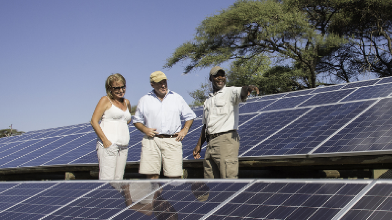 Solar farm tour at Mombo Camp, Botswana.