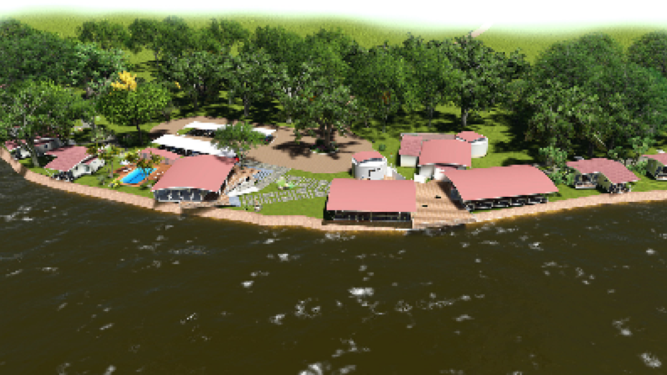 A 3D model of Zambezi Mubala River Lodge which is set to open on November 1.