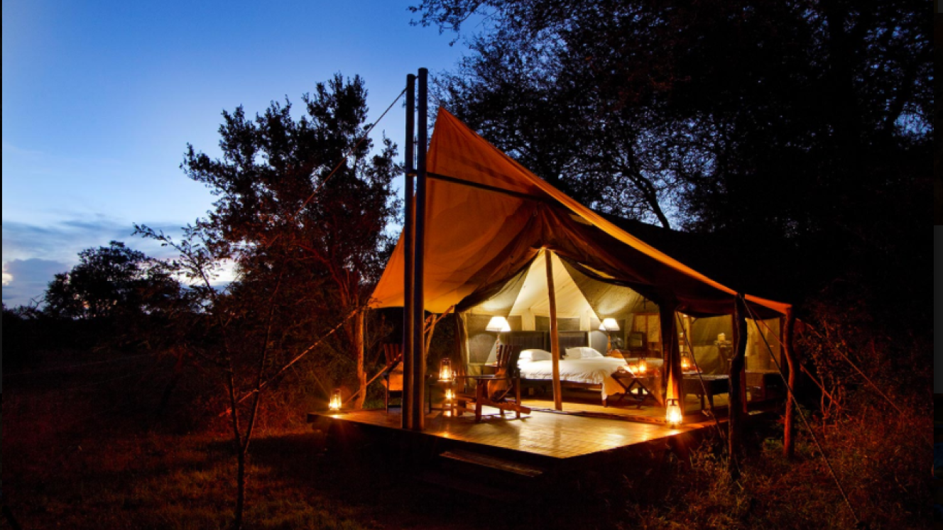 Pictured: The Plains Camp – Rhino Walking Safaris has been Fair Trade Tourism certified
