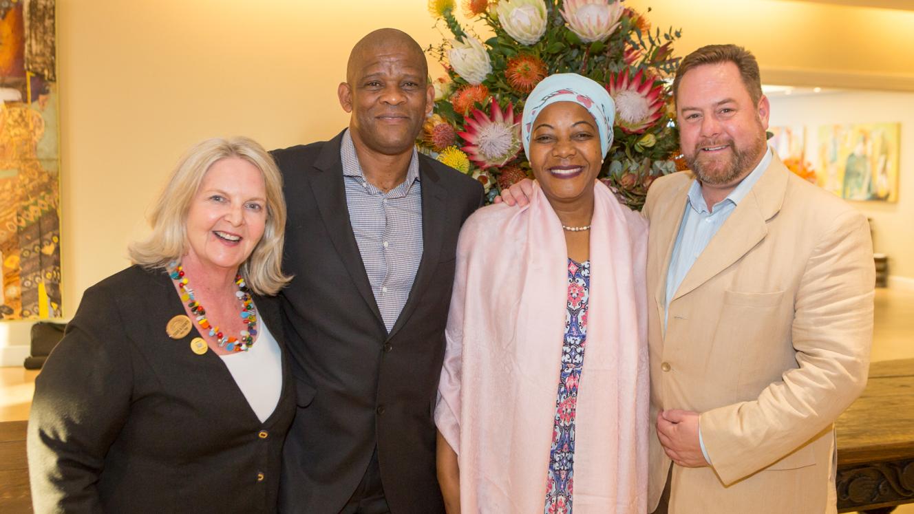 Conference convenor, Margi Biggs, CEO of Thebe Services Jerry Maben, CEO of the Tourism Business Council of South Africa Mmatšatši Ramawela and Andre Morgenthal from The Old Vine Project at The Business of Wine & Food Tourism Conference.