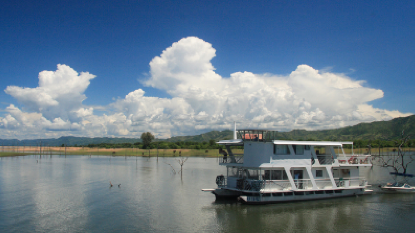 The experience takes place at King's Camp, a fishing village on the southern shore of Lake Kariba.