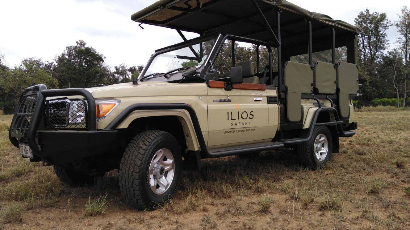 Ilios Travel’s new open safari vehicles.