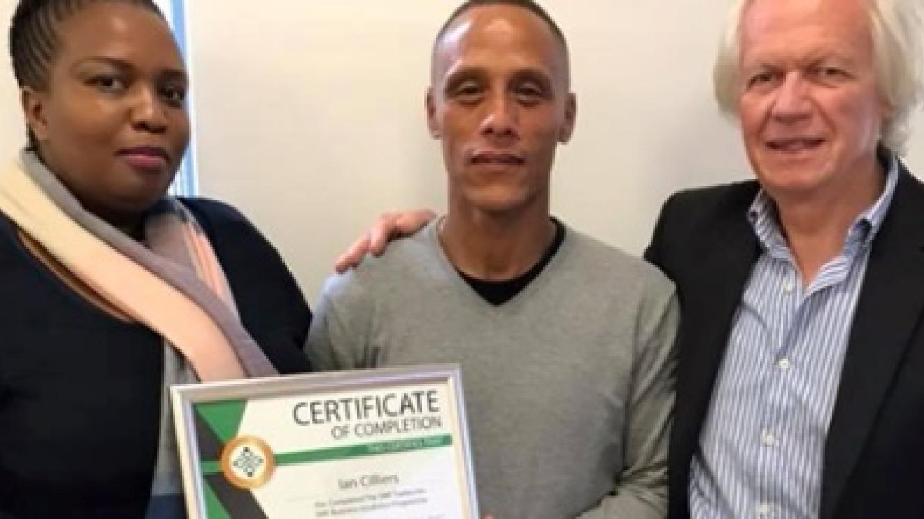 SME TradeLinks will be hosting a further two incubation sessions this year. Left to right: Tehmbisile Dhladhla-Semaushu (HR and Transformation Director at Rennies Travel), Ian Cilliers (Incubatee – Owner of Thembile Tours and Chauffeur Services, and Rod Cusens. 