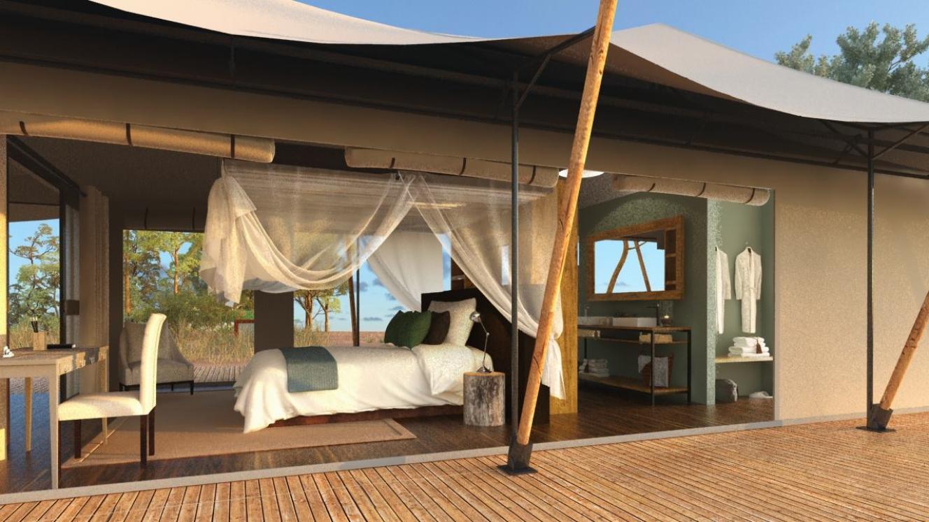 Experience the deep African bush from the luxury of a fully-equipped tented camp