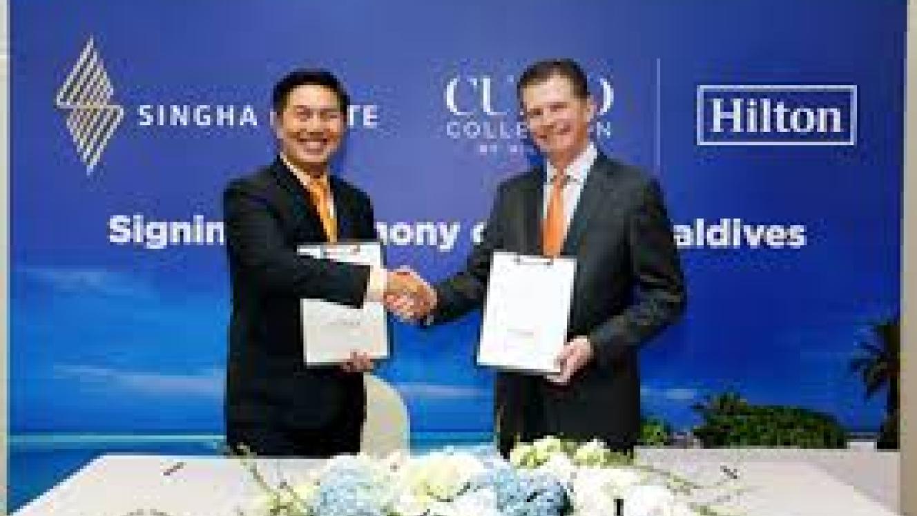 Hilton signs franchise agreement with Singha Estate, making way for the first Curio Collection hotel in Maldives.