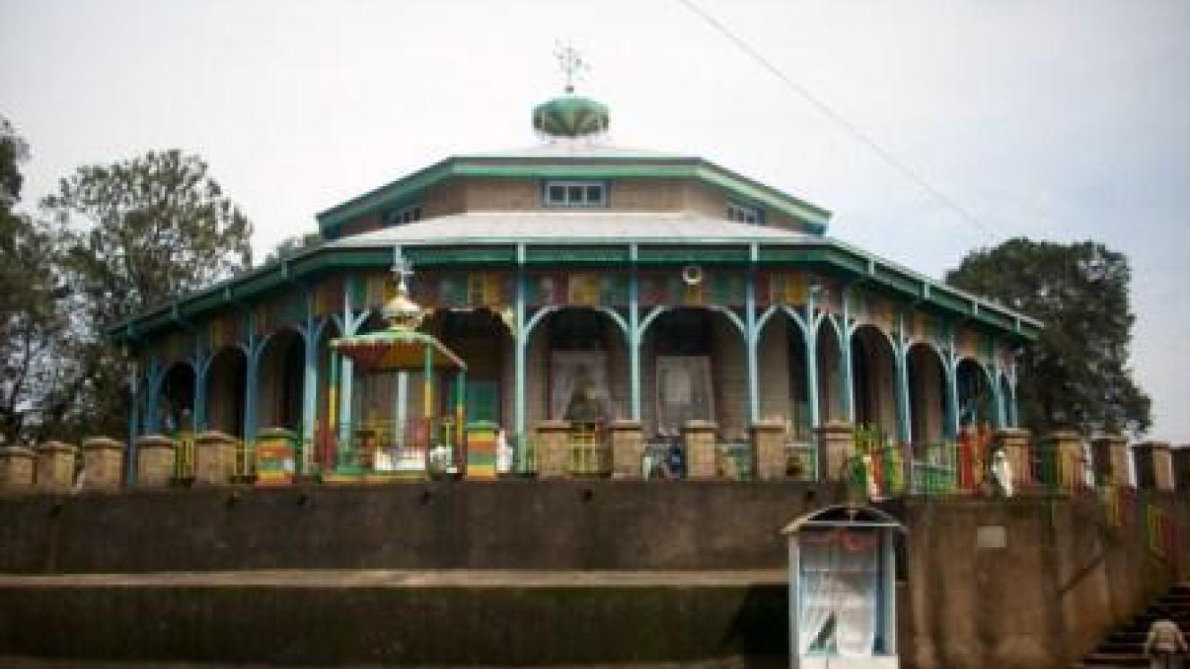 The octagonal Orthodox Church situated within Menelik’s Palace compound. Credits: WordPress.com.