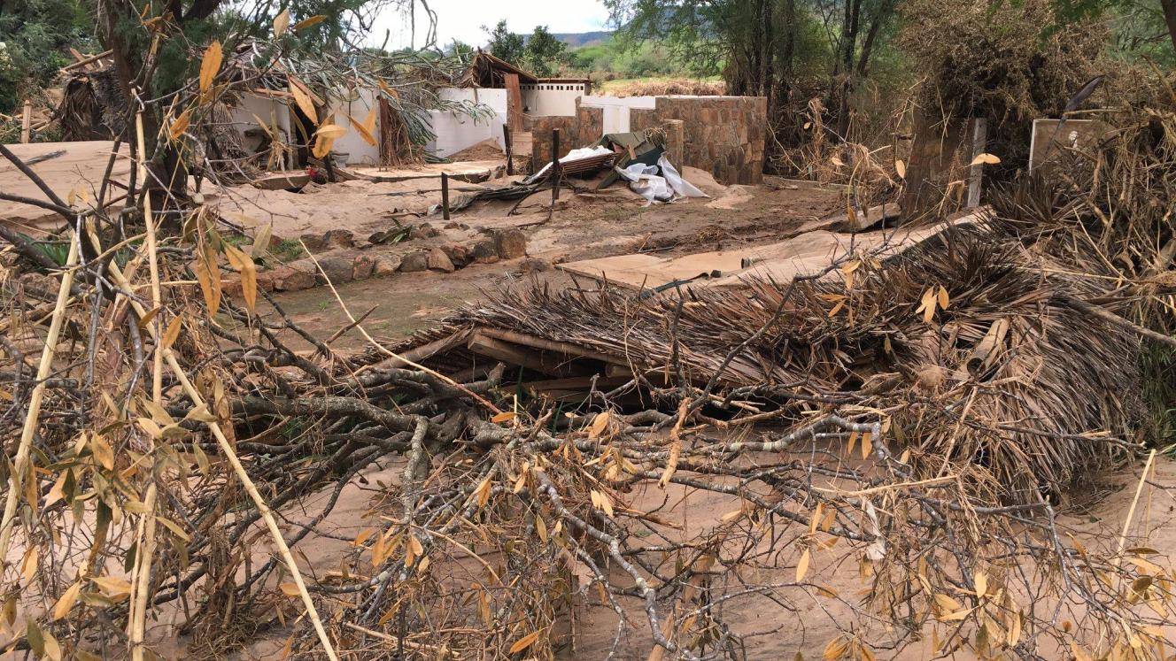 Serious damage to camps in Tsavo East National Park.