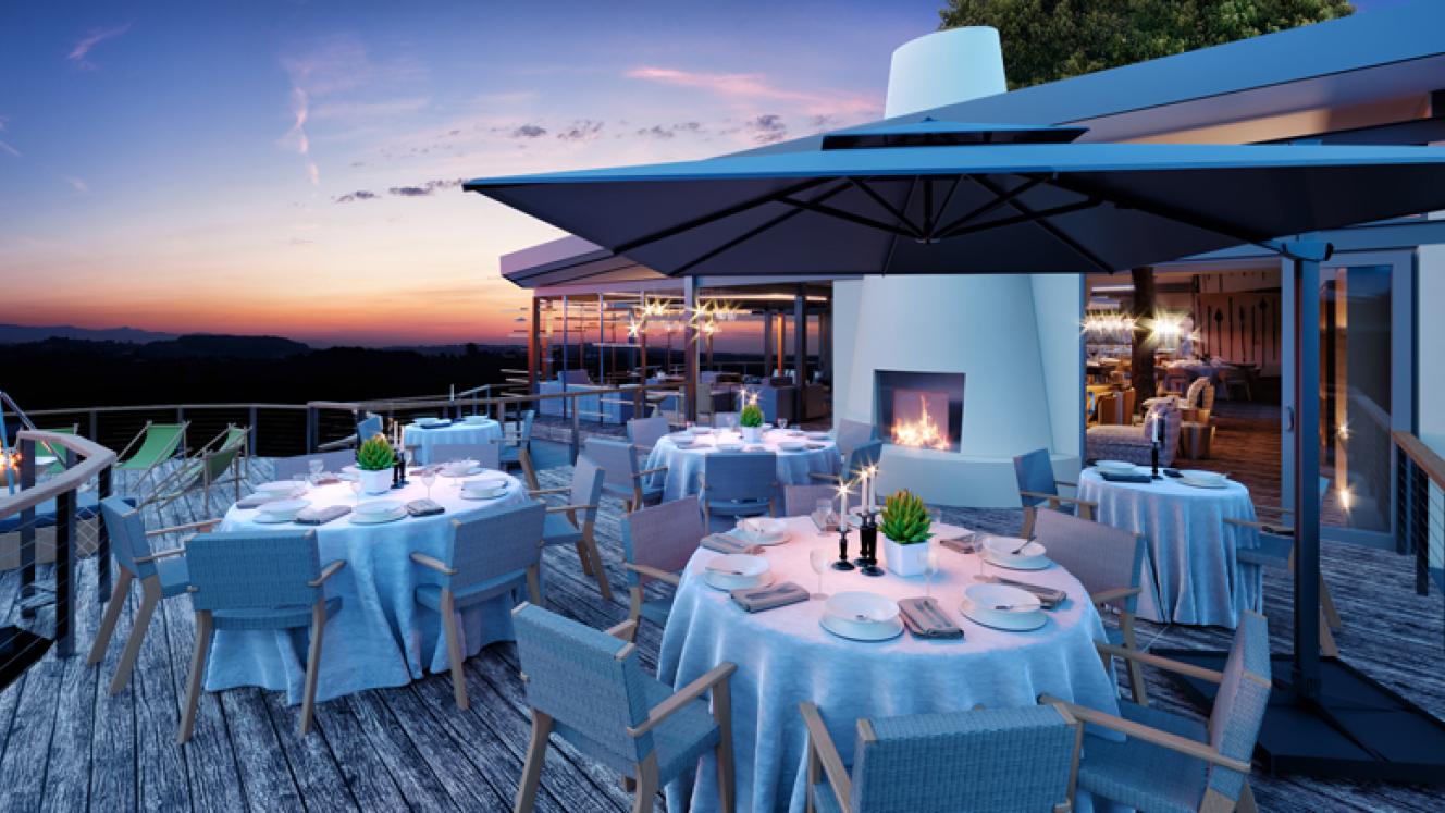 Dining on the deck at Sanctuary Olonana.