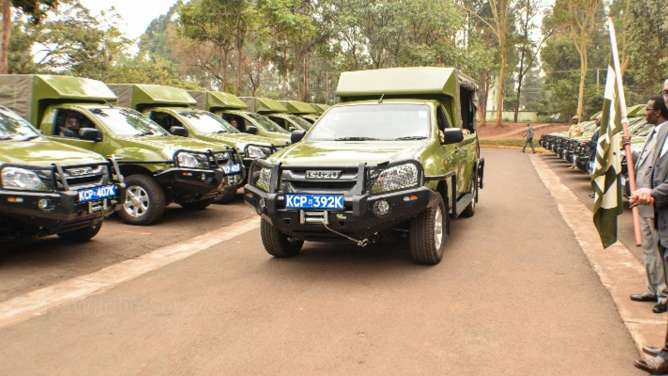 KWS recently acquired 26 new vehicles to combat the ongoing human-wildlife conflict occurring in Kenya. Credits: KWS. 