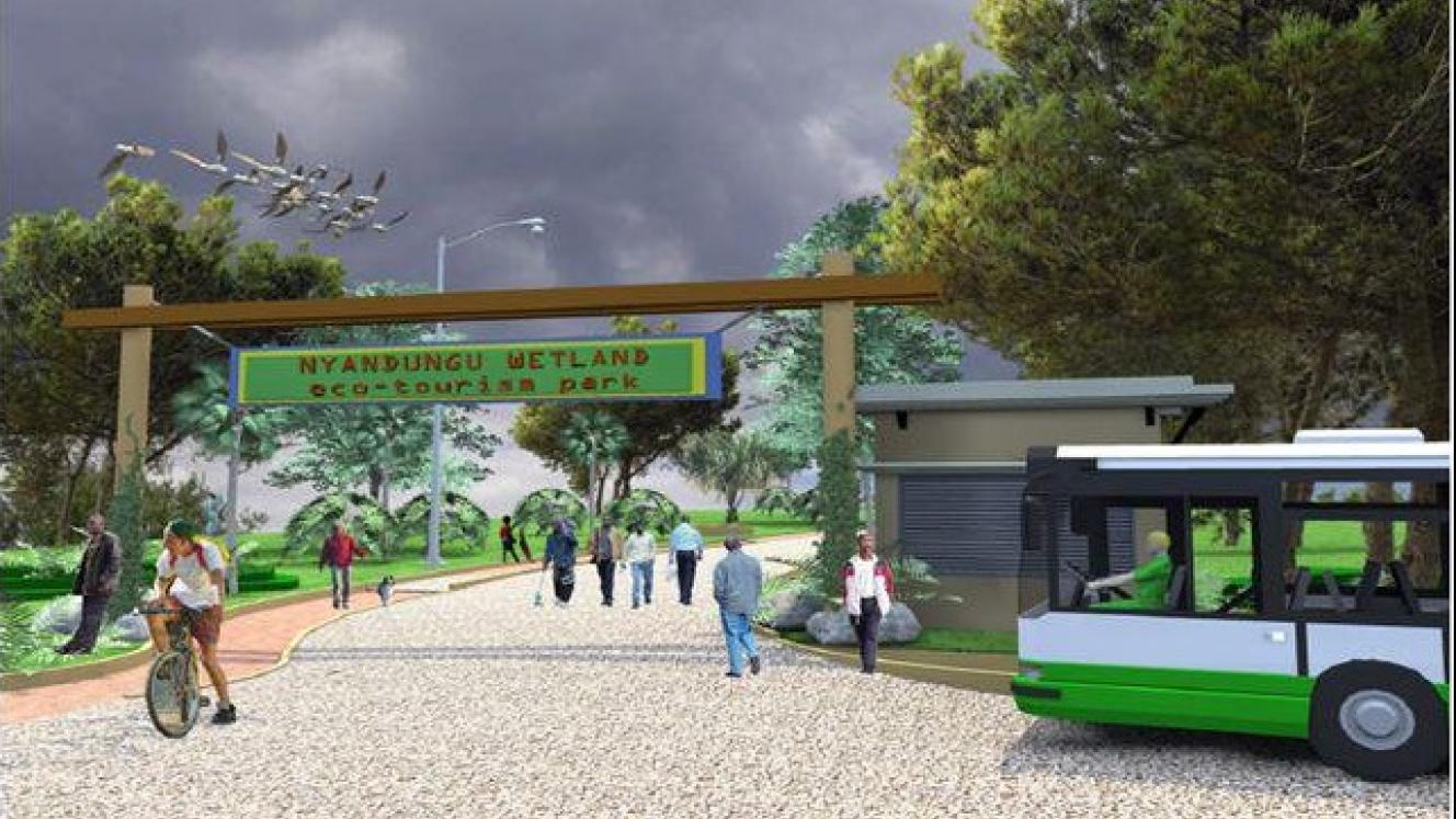 Kigali is set to open the Nyandungu Urban Wetland Eco-Tourism Park in 2020. Credits: REMA, rendered image. 