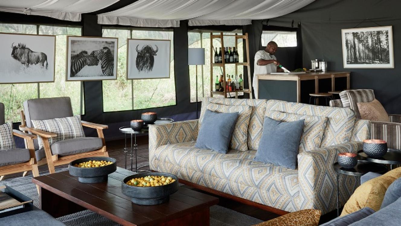 Sanctuary Ngorongoro Crater Camp recently completed an upgrade, and now features new safari tents, a lounge area, dining room and wraparound decking. Credits: Sanctuary Retreats.