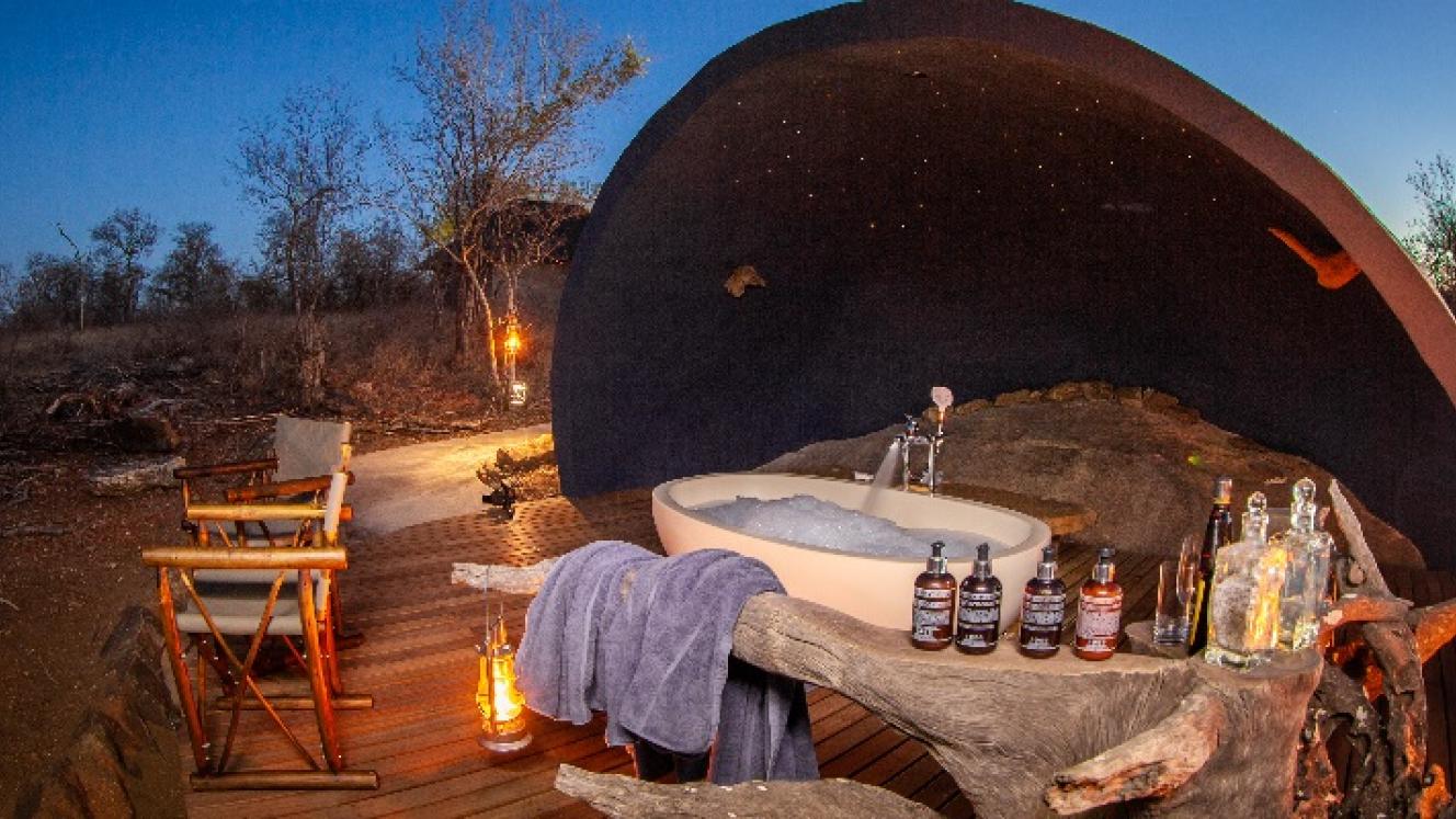 Garonga in the Makalali Conservancy has added a freestanding bath, a star bath and a new yoga deck.