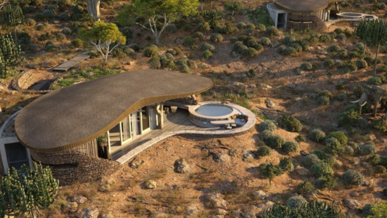 Mashatu Euphorbia in Botswana will open in June 2020, comprising eight private guest villas high up on a cliff face. Credits: Mashatu Botswana. 