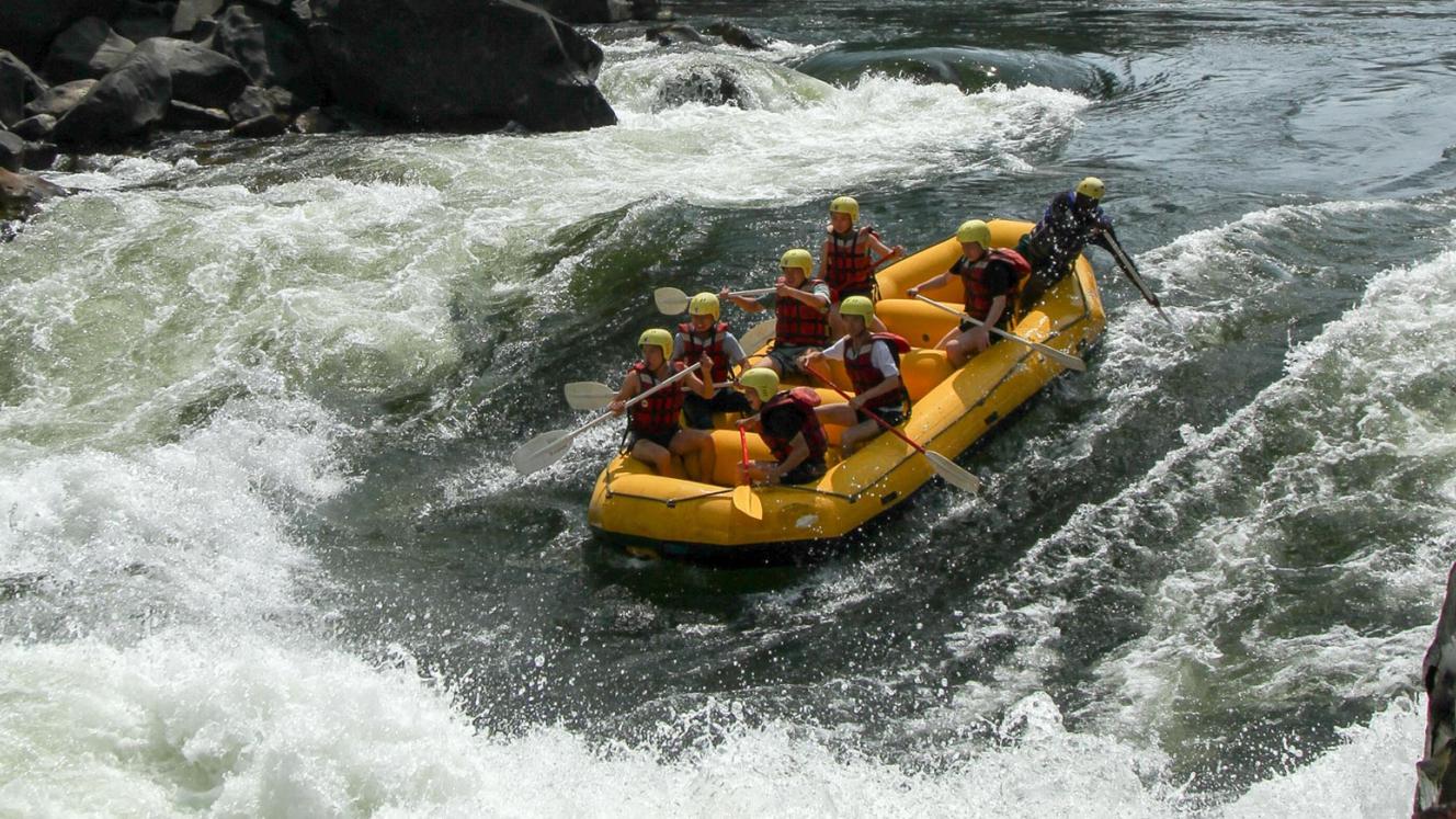 White water rafting launch area moved due to higher water.
