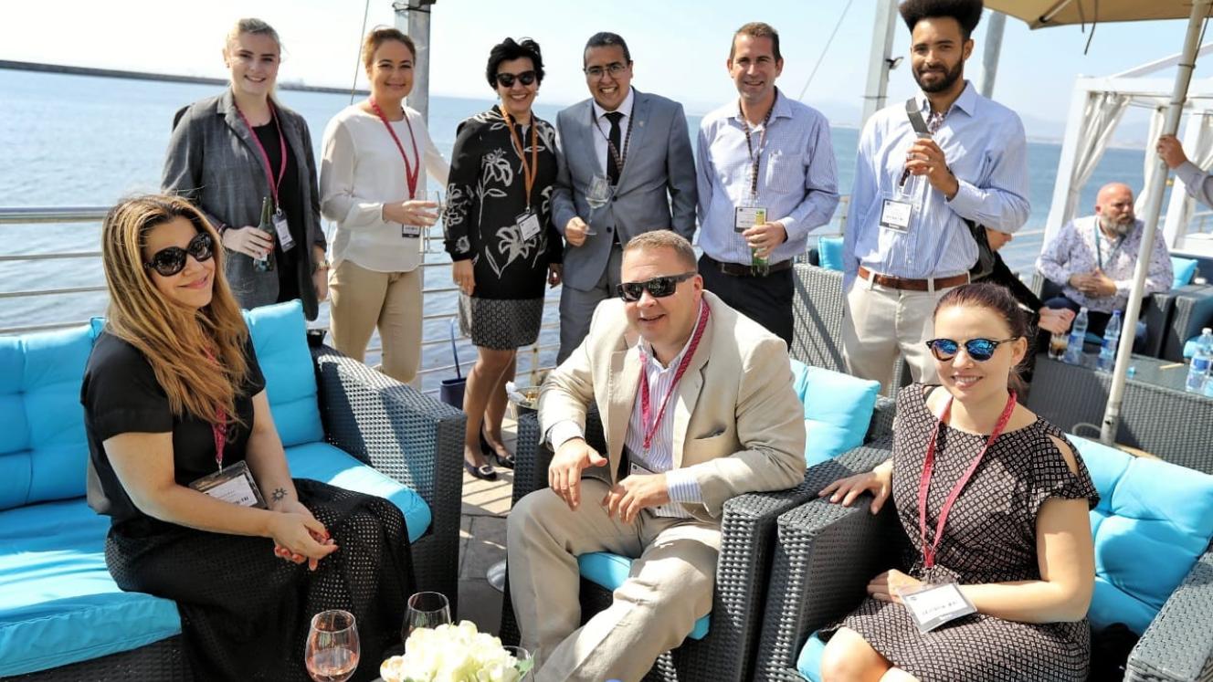 ILTM Africa attendees enjoying lunch at Shimmy Beach Club.