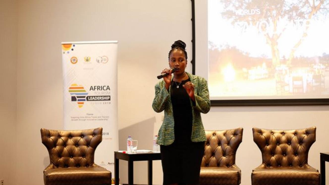 A speaker at the Africa Tourism Leadership Forum & Awards.