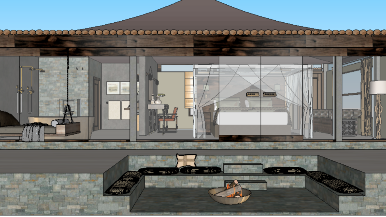 The camp will have eight suites and two honeymoon suites.