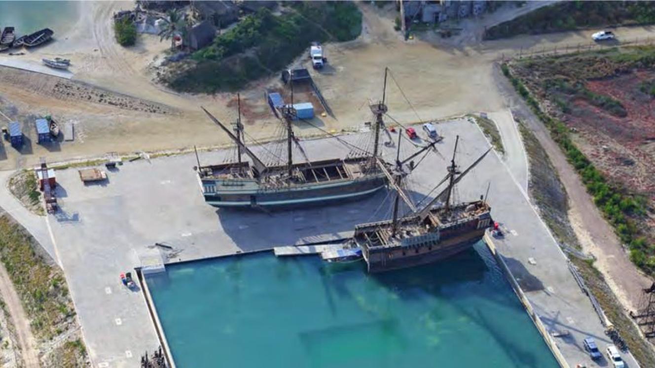 Film set for Outlander and Black Sails.