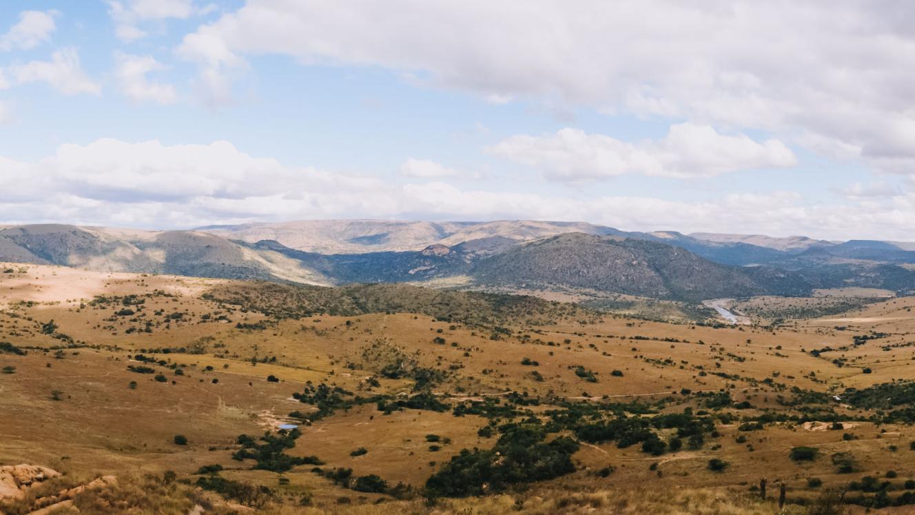 Sweeping views of the KZN landscape from Zulu Rock Lodge.