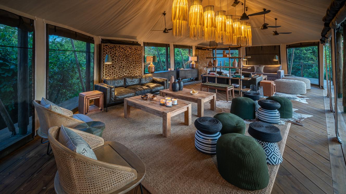 The main guest area at Magashi Camp.