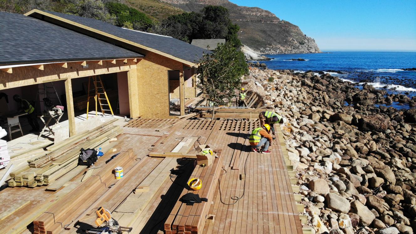 Tintswalo Atlantic’s new deck under construction.