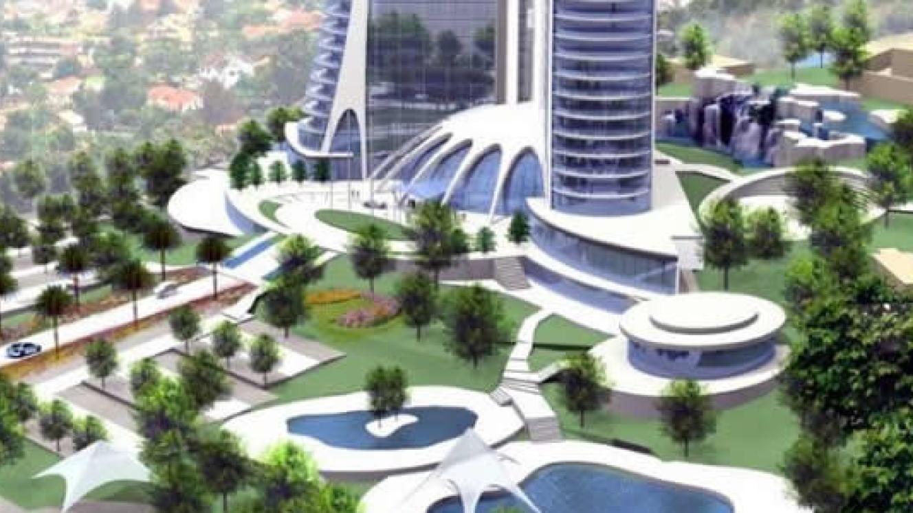 Rendering of the 244-room Hilton Hotel, Kampala.