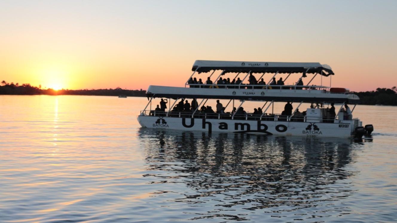 Uhambo on sunset cruise  in the Zambezi River.