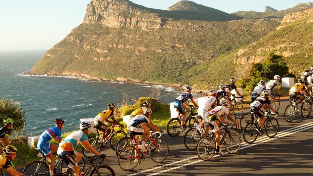 The Cape Town Cycle Tour near Smitwinkel Bay.