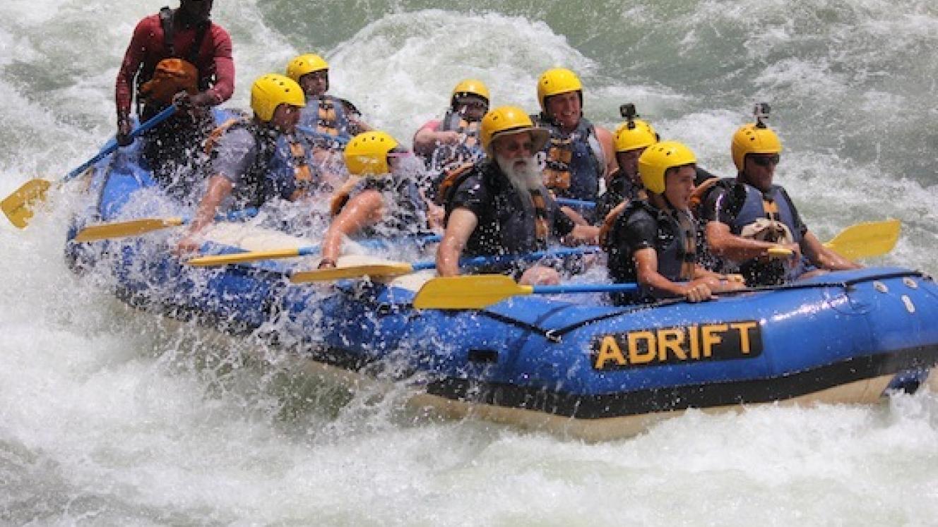 White-water rafting in Uganda. 