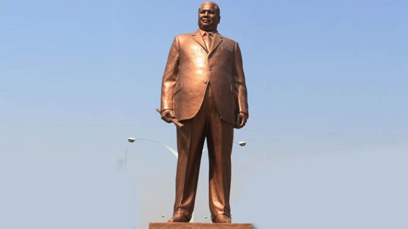 Former Vice President, Joshua Mqabuko Nkomo statue in Bulawayo,Zimbabwe.