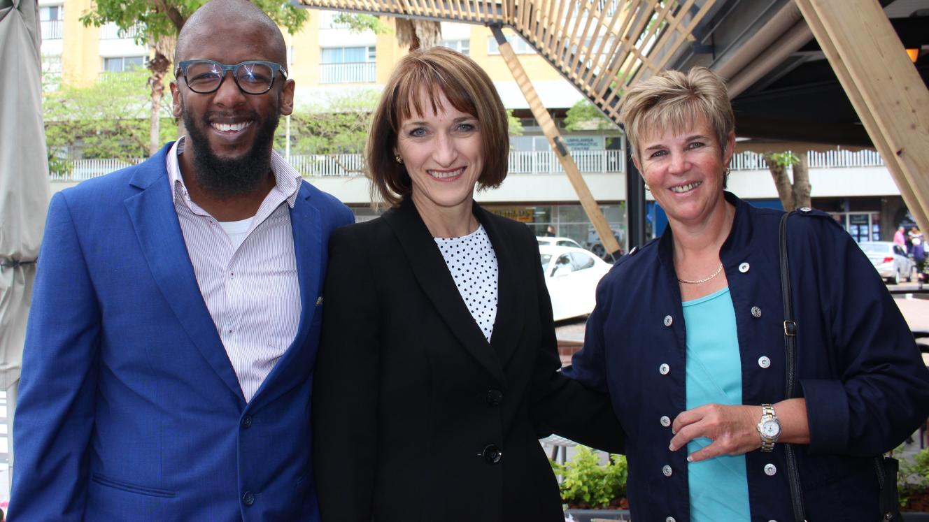 Lusindiso Dabula, Emira Property Fund COO - Ulana van Biljon, Sandra Kruger.