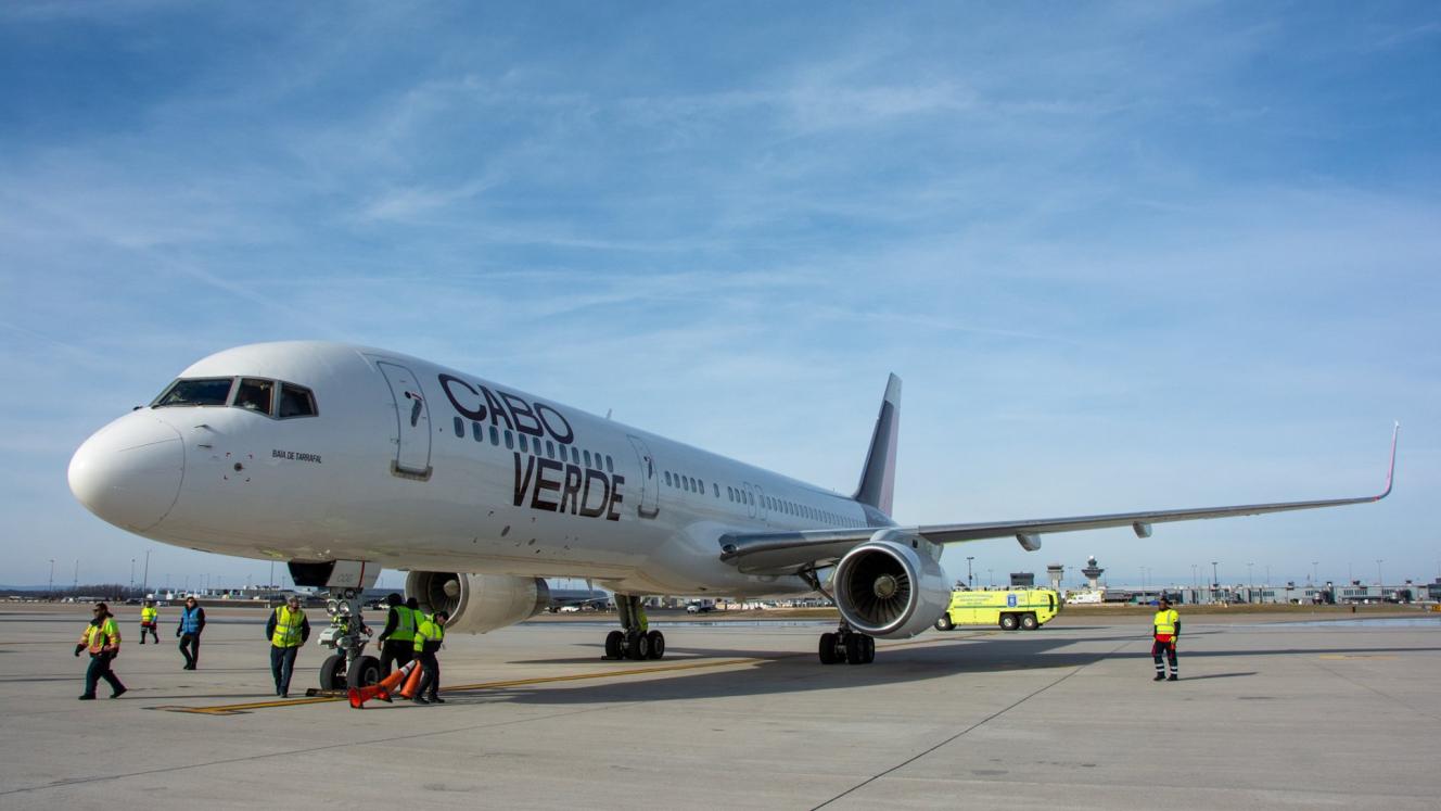 Cabo Verde Airlines aircraft in Washington DC.