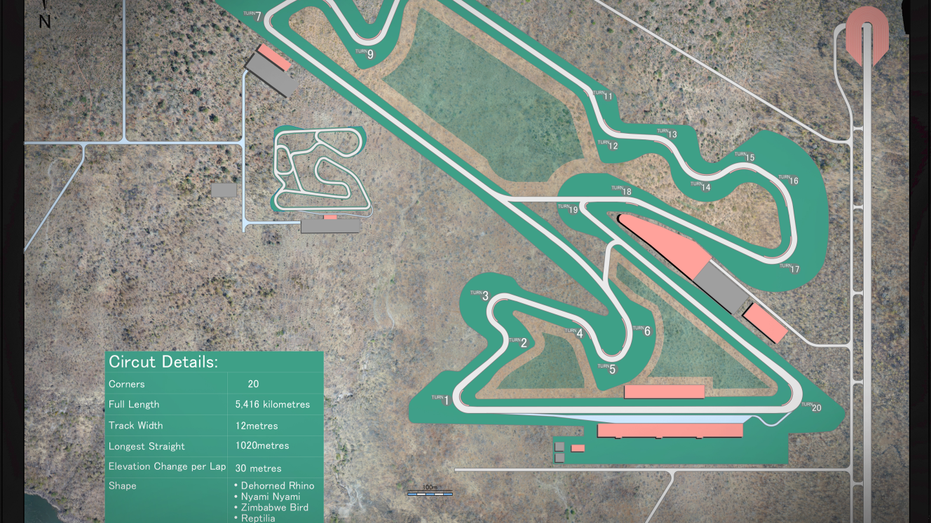 Zambezi track site layout.