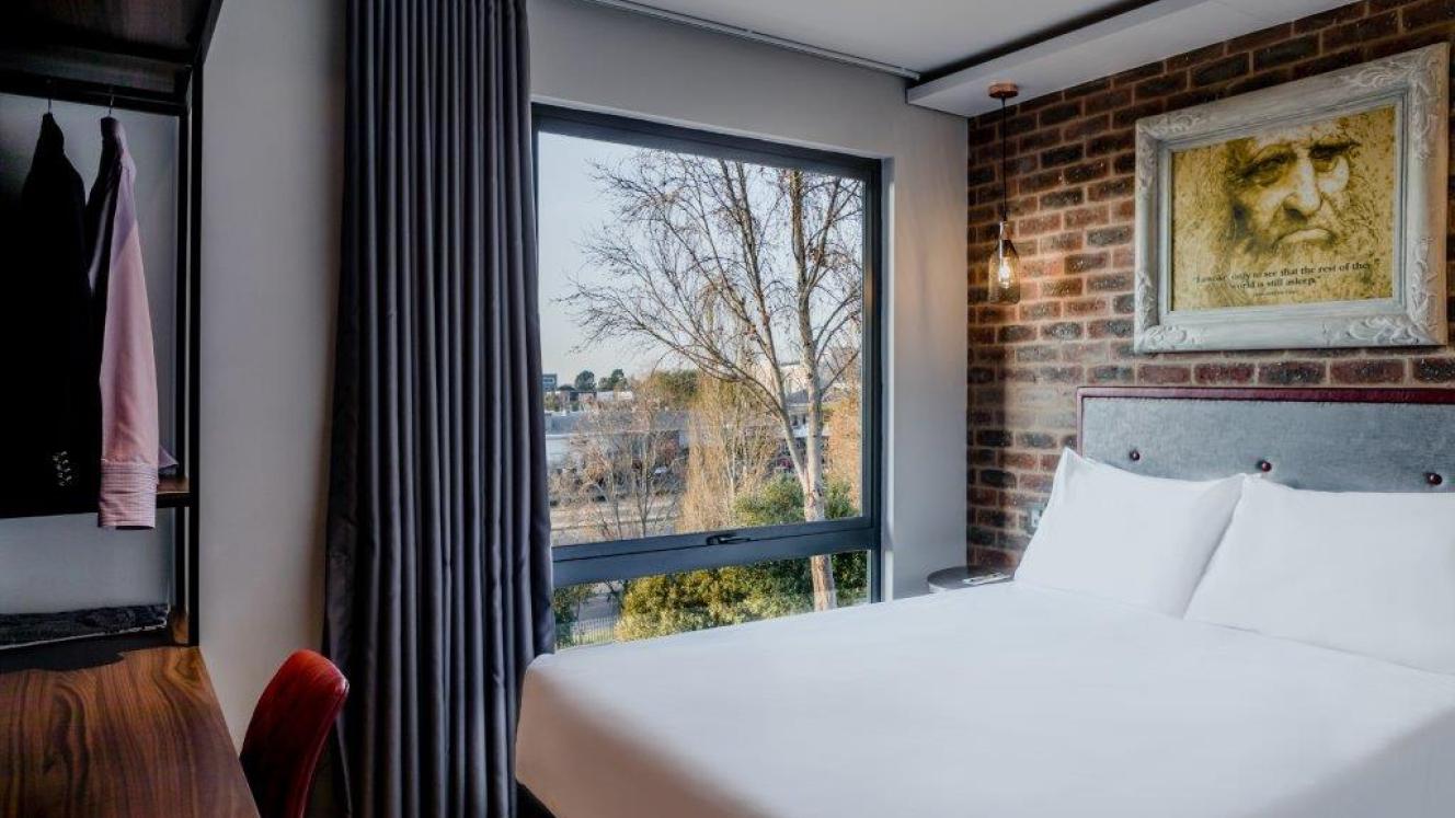 Bedroom in the new hi Hotel