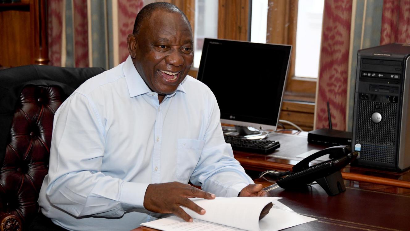 President Cyril Ramaphosa reviews his speech ahead of the formal SONA 2020 address.