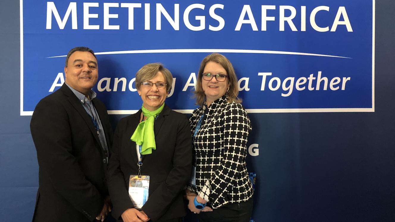 From left – Glenton de Kock, SAACI CEO; Esmare Steinhofel, ICCA Regional Director: Africa; and Kim Roberts, National Chairperson of SAACI